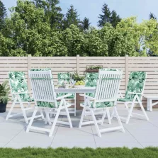   vidaXL 6 db levélmintás oxford szövet magas háttámlájú székpárna