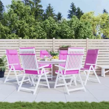   vidaXL 6 db rózsaszín oxford-szövet magas háttámlájú székpárna