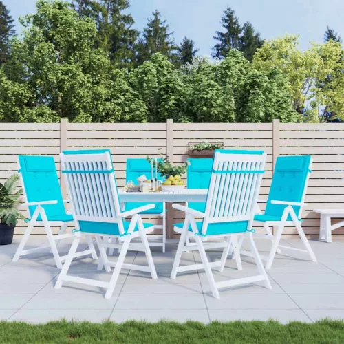 vidaXL 6 db türkizkék oxford szövet magas háttámlájú székpárna