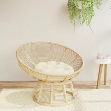   vidaXL krémszínű oxford-szövet kerek párna Ø 60 x 11 cm