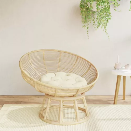 vidaXL krémszínű oxford-szövet kerek párna Ø 60 x 11 cm