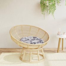   vidaXL szürke kockás oxford-szövet kerek párna Ø 60 x 11 cm