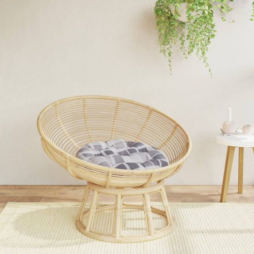 vidaXL szürke kockás oxford-szövet kerek párna Ø 60 x 11 cm