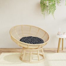   vidaXL fekete kockás oxford-szövet kerek párna Ø 60 x 11 cm