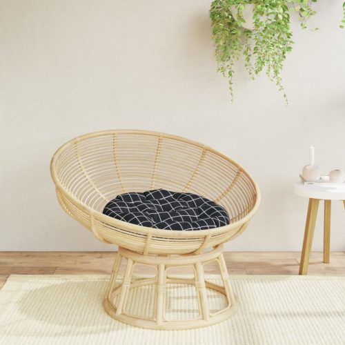 vidaXL fekete kockás oxford-szövet kerek párna Ø 60 x 11 cm