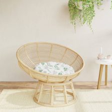   vidaXL levélmintás oxford-szövet kerek párna Ø 60 x 11 cm