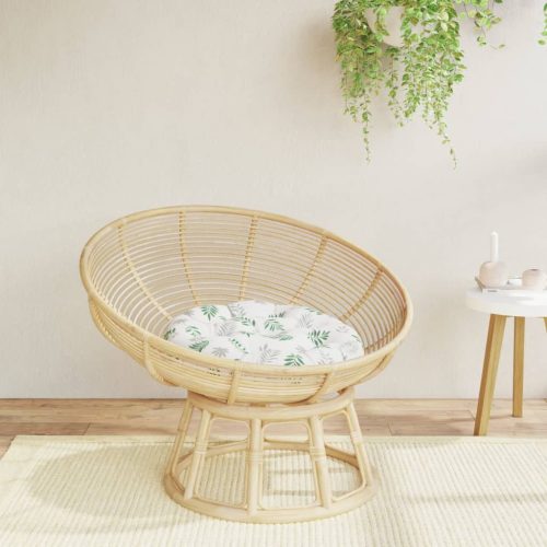 vidaXL levélmintás oxford-szövet kerek párna Ø 60 x 11 cm