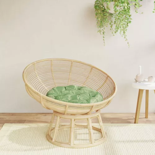 vidaXL levélmintás oxford-szövet kerek párna Ø 60 x 11 cm