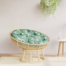   vidaXL levélmintás oxford-szövet kerek párna Ø 100 x 11 cm