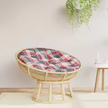   vidaXL piros kockás oxford-szövet kerek párna Ø 100 x 11 cm