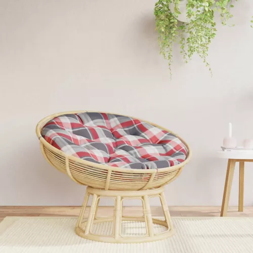 vidaXL piros kockás oxford-szövet kerek párna Ø 100 x 11 cm