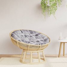   vidaXL szürke kockás oxford-szövet kerek párna Ø 100 x 11 cm