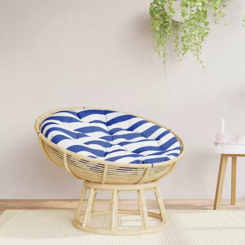 vidaXL kék és fehér csíkos oxford-szövet kerek párna Ø 100 x 11 cm