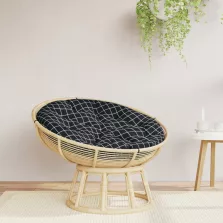   vidaXL fekete kockás oxford-szövet kerek párna Ø 100 x 11 cm