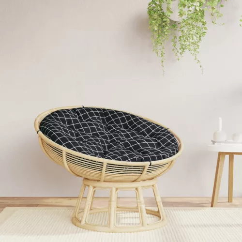 vidaXL fekete kockás oxford-szövet kerek párna Ø 100 x 11 cm