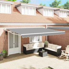   vidaXL Behúzható napellenző Fehér 450 × 300 cm Alumínium