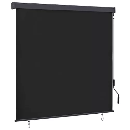 vidaXL Roletta függönyökkel Antracit 180 x 250 cm Szövet és Alumínium
