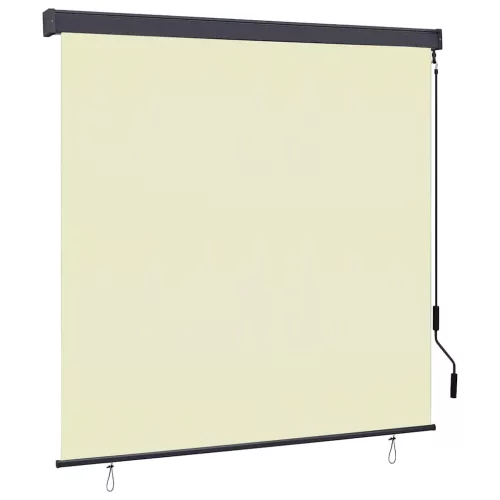 vidaXL Roletta függönyökkel Krém 180 x 250 cm Szövet és Alumínium