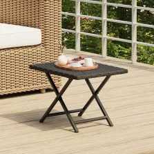   vidaXL fekete összecsukható polyrattan asztal 45 x 35 x 32 cm