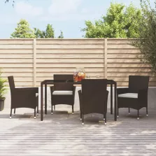   vidaXL 4 db barna polyrattan kerti szék párnákkal (csak Egyesült Királyság/Írország/FI/NO)