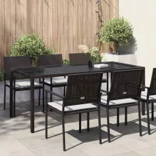 vidaXL Kerti Asztal Barna 190 x 90 x 75 cm polirattan