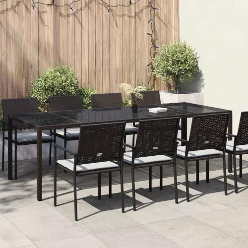 vidaXL Kerti Asztal Barna 250 x 100 x 75 cm polirattan