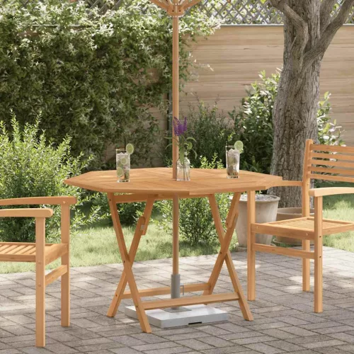 vidaXL összecsukható tömör tíkfa kerti asztal 110x110x75 cm