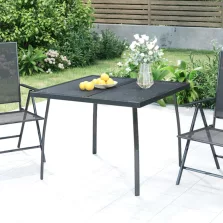   vidaXL antracitszürke acélhálós kerti asztal 100 x 100 x 72 cm