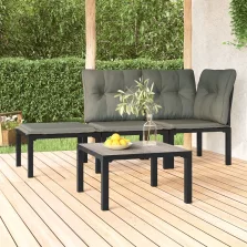   vidaXL szürke DPC és acél kerti dohányszóasztal 55 x 55 x 31 cm