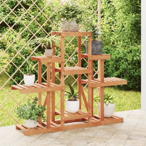 vidaXL tömör fenyőfa virágtartó állvány 110 x 25 x 96 cm