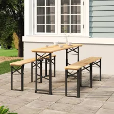   vidaXL tömör fenyőfa összecsukható sörözőasztal 170 x 50 x 75/105 cm