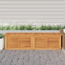   vidaXL tömör tíkfa kerti tárolóláda zsákkal 200 x 50 x 55 cm