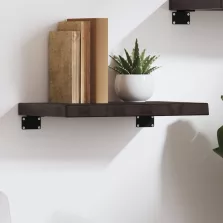  vidaXL sötétbarna kezelt tömör tölgyfa fali polc 40x30x(2-4) cm