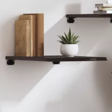   vidaXL sötétbarna kezelt tömör tölgyfa fali polc 40x50x2 cm