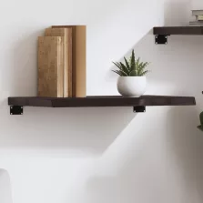   vidaXL sötétbarna kezelt tömör tölgyfa fali polc 60x40x(2-4) cm