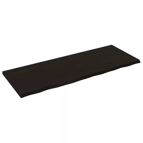 vidaXL sötétbarna kezelt tömör tölgyfa fali polc 160 x 60 x (2-4) cm