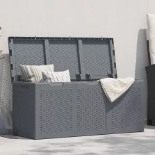 vidaXL szürke PP rattan kerti tárolóláda 270 L