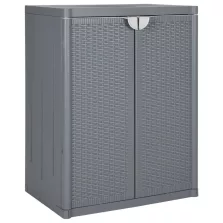   vidaXL szürke PP rattan kerti tárolószekrény 65 x 45 x 88 cm