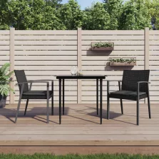  vidaXL 2 db fekete polyrattan kerti szék párnával 56,5 x 57 x 83 cm