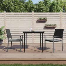   vidaXL 2 db fekete polyrattan kerti szék párnával 56 x 62,5 x 89 cm