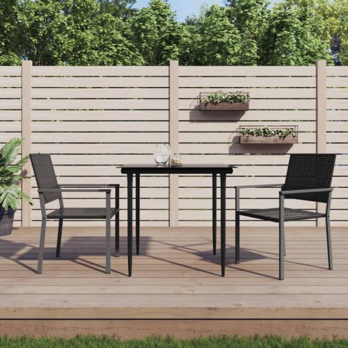 vidaXL 2 db fekete polyrattan kerti szék 54 x 62,5 x 89 cm