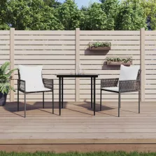   vidaXL 2 db barna polyrattan kerti szék párnával 54 x 61 x 83 cm