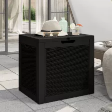   vidaXL fekete polipropilén kerti tárolóláda 55,5x43x53 cm