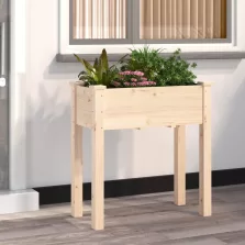   vidaXL tömör fenyőfa kerti ültetőláda béléssel 71 x 37 x 76 cm