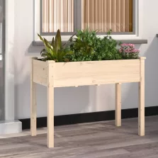   vidaXL tömör fenyőfa kerti ültetőláda béléssel 118 x 59 x 76 cm