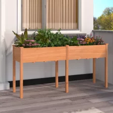   vidaXL barna tömör fenyőfa kerti ültetőláda béléssel 161x45x76 cm