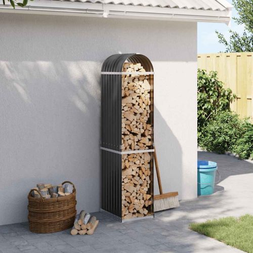 vidaXL antracit színű horganyzott acél fatörzstartó 40 x 45 x 170 cm