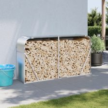   vidaXL ezüstszínű horganyzott acél rönktartó 180 x 45 x 100 cm