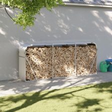   vidaXL ezüstszínű horganyzott acél rönktartó 234 x 45 x 100 cm