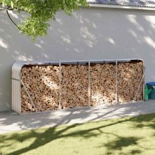   vidaXL ezüstszínű horganyzott acél rönktartó 300 x 45 x 100 cm